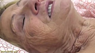 granny gets cum facial in public