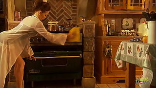 son fuckes mom in kitchen while she is w