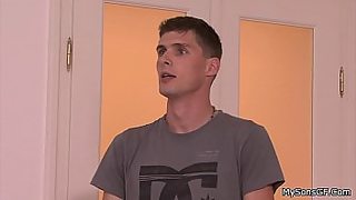 son fucking step mom while dad watching