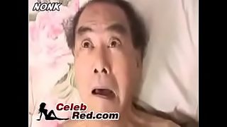 japanese old man licking