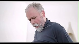 girl rubbing her pussy on old decent man