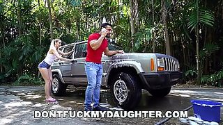 dad fucks step daughter and mom