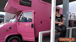 milf fucks in back of van